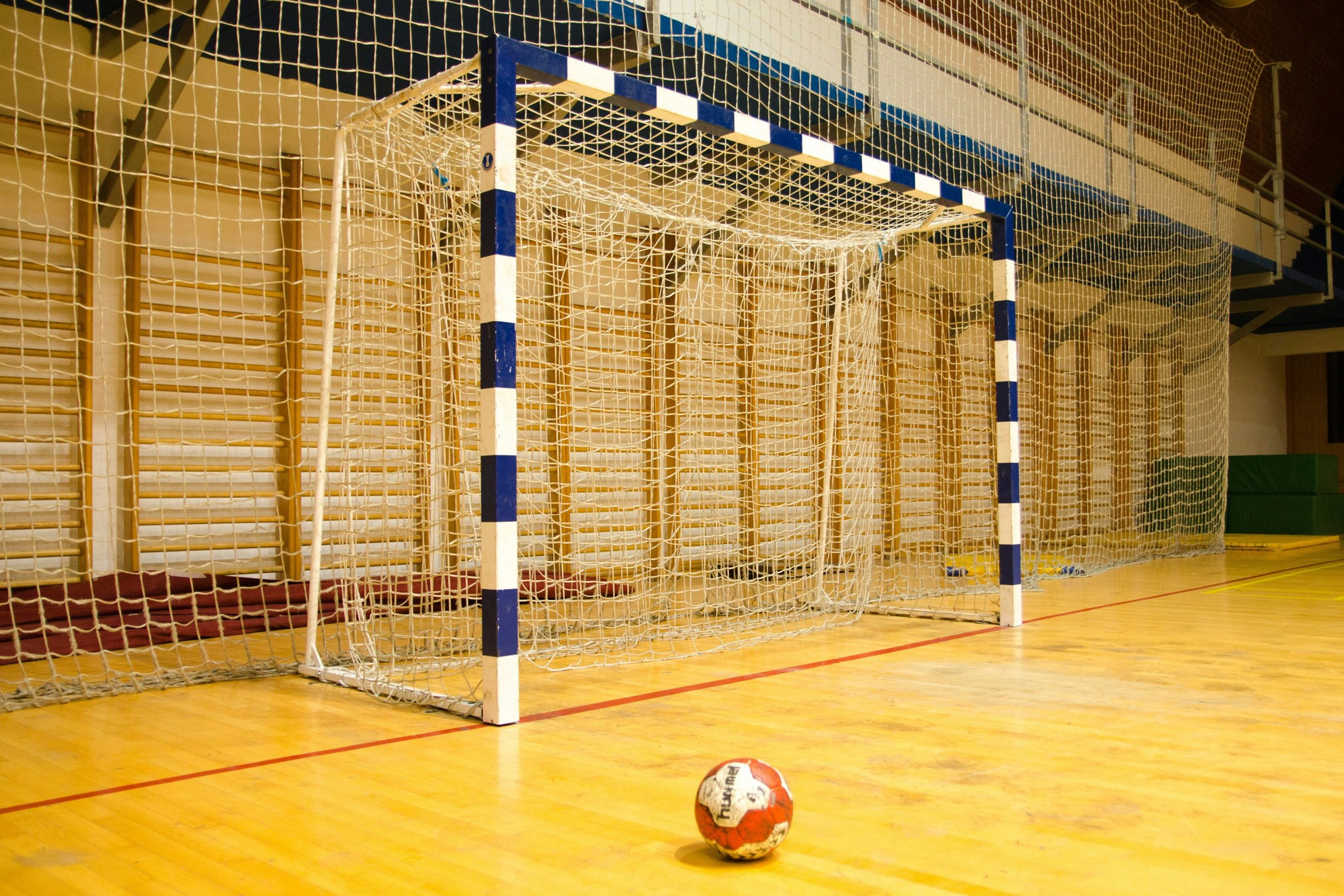 A net in a sports hall A net in a sports hall